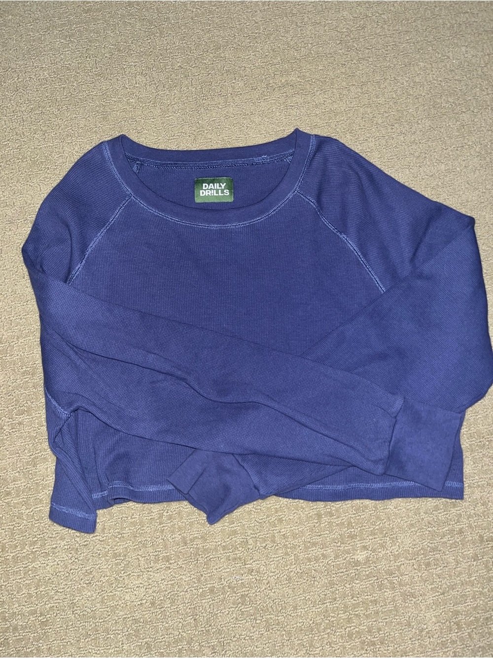 Daily Drills Navy Blue Reversible Long Sleeve Thermal Top